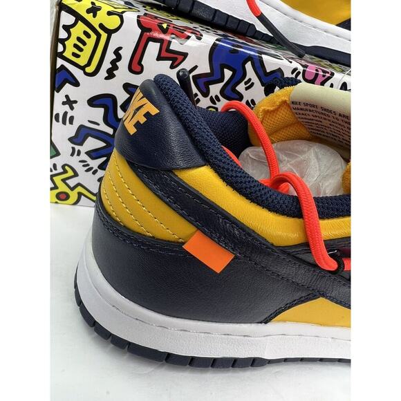 Size 8 - Nike Dunk Low x OFF-WHITE University Gold and Navy CT0856-700 DS OG ALL - Picture 12 of 16